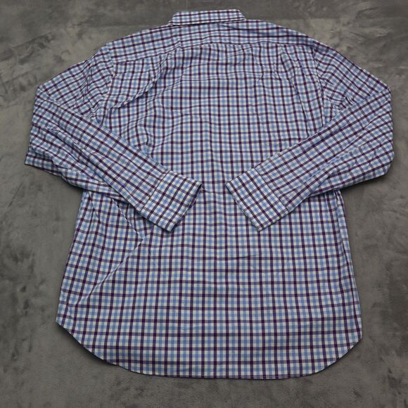 J Crew Shirt Mens L 16 16.5 Purple Plaid Thompson Long Sleeve Button Up Dress - Picture 12 of 16